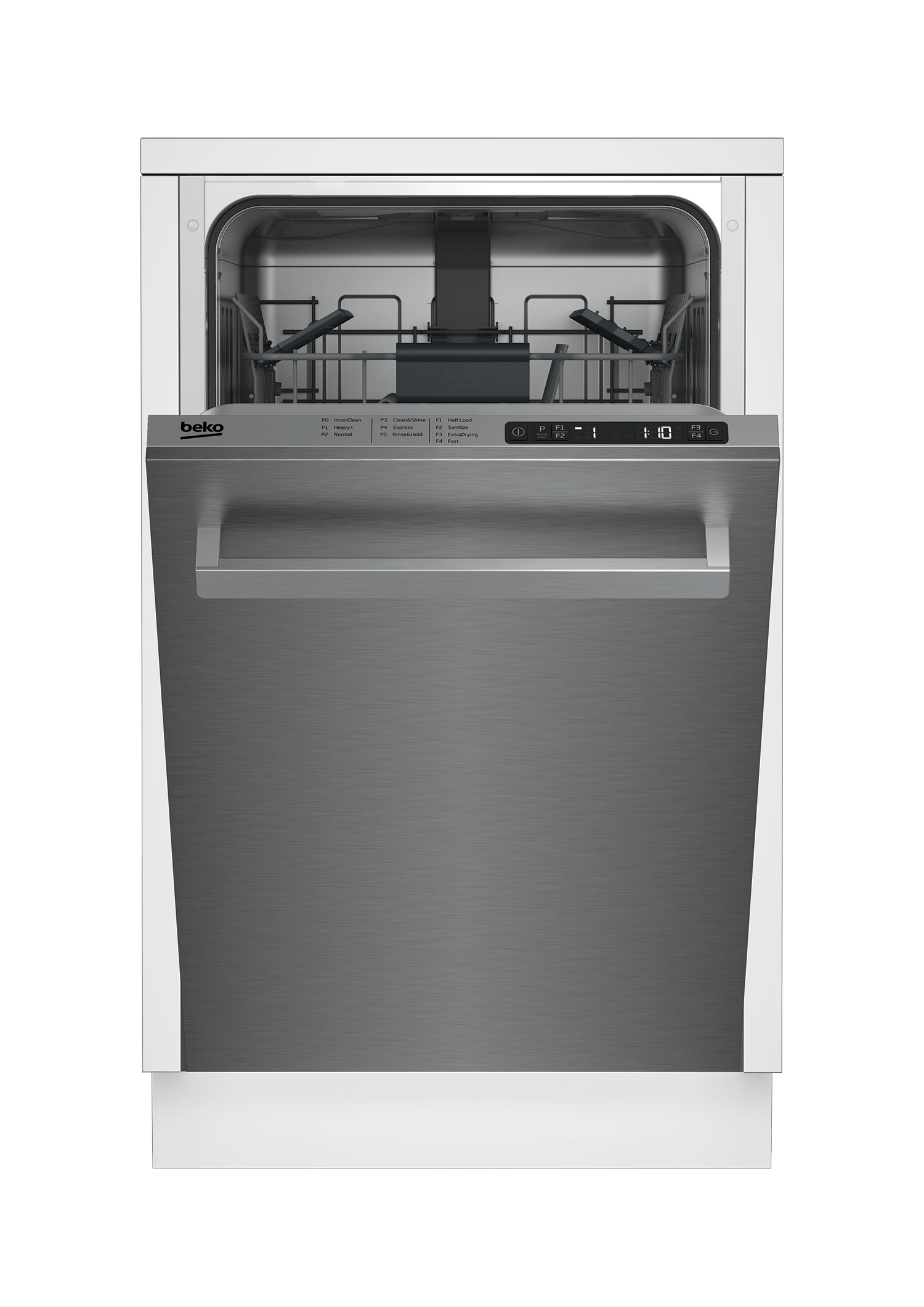 Beko Slim Size Stainless Dishwasher, 8 place settings, 48 dBa, Top Control