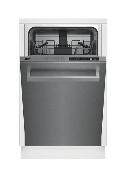 Beko DDS25842X Slim Size Stainless Dishwasher, 8 place settings, 48 dBa, Top Control