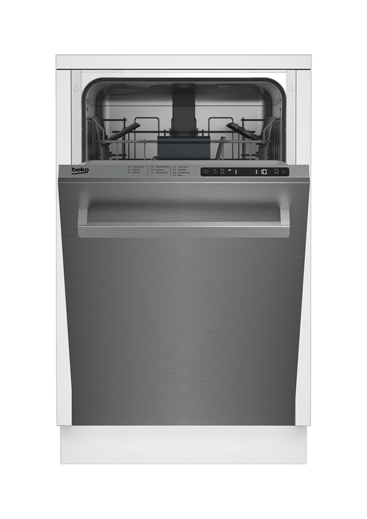 Beko DDS25842X Slim Size Stainless Dishwasher, 8 place settings, 48 dBa, Top Control