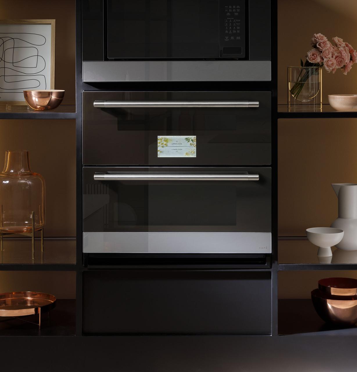 Cafe CTS92DM2NS5 CAF(EBACK)™ 30" Duo Smart Single Wall Oven in Platinum Glass