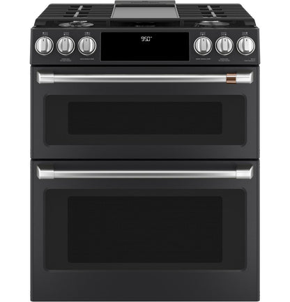 Caf(eback)™ 30" Smart Slide-In, Front-Control, Dual-Fuel, Double-Oven Range with Convection