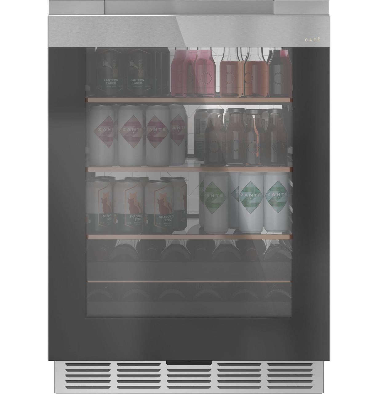 Cafe CCR06BM2PS5 CAF(EBACK)™ Beverage Center in Platinum Glass