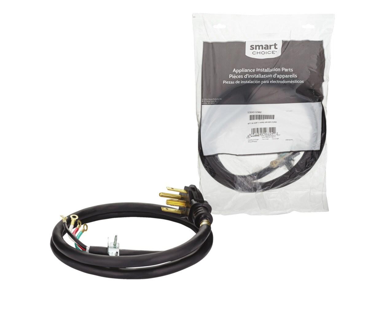 Frigidaire 5304512982 6 Ft 30 Amp 4 Wire Dryer Cord