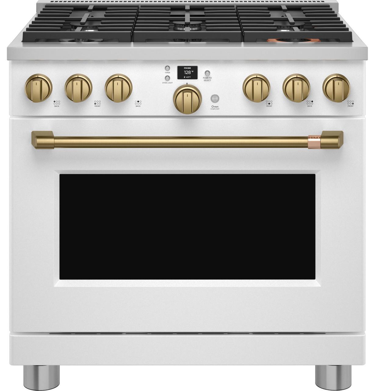 Cafe CGY366P4TW2 CAF(EBACK)™ 36" Smart All-Gas Commercial-Style Range with 6 Burners (Natural Gas)