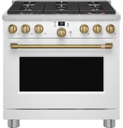 Cafe CGY366P4TW2 CAF(EBACK)™ 36" Smart All-Gas Commercial-Style Range with 6 Burners (Natural Gas)