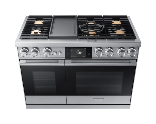 Dacor 48" Pro Dual-Fuel Steam Range, Silver Stainless Steel, LiquidPropane
