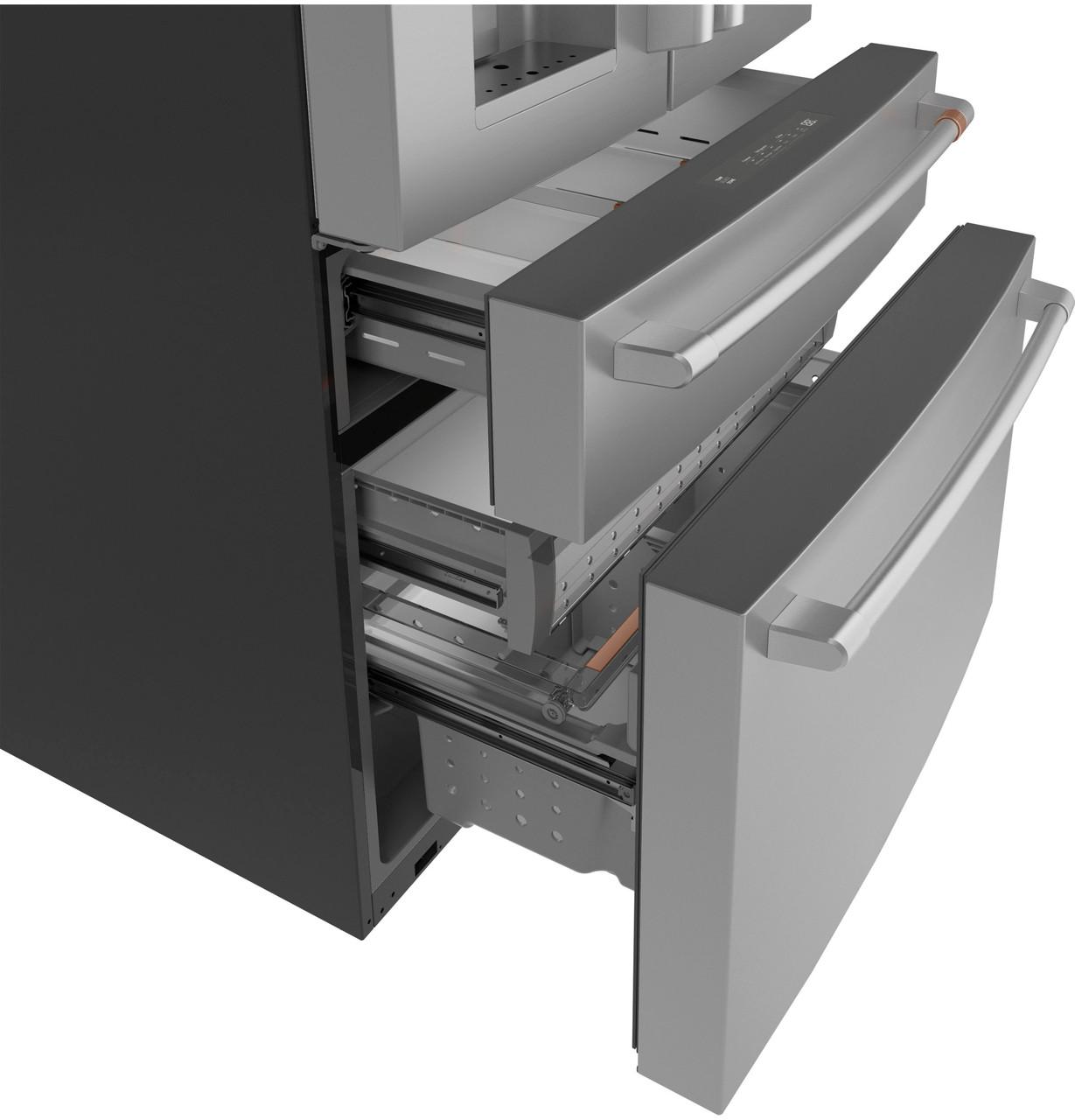Cafe CXE22DP2PS1 CAF(EBACK)™ ENERGY STAR® 22.3 Cu. Ft. Smart Counter-Depth 4-Door French-Door Refrigerator