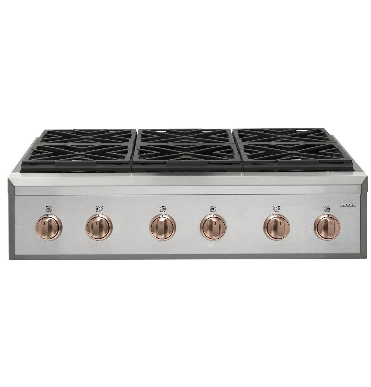 Cafe CXPR6HKPMCU Caf(eback)™ 36" Brushed Copper Handle & Knob Set for Pro Range and Rangetop