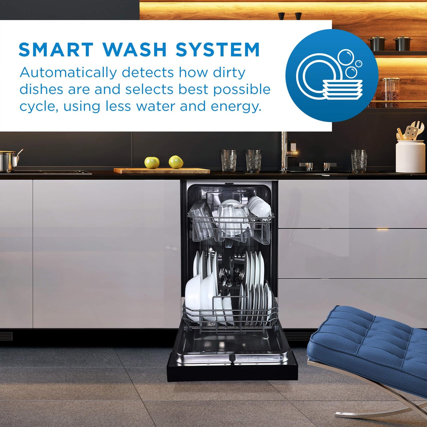 Danby 18" Wide Built-in Dishwasher in Black