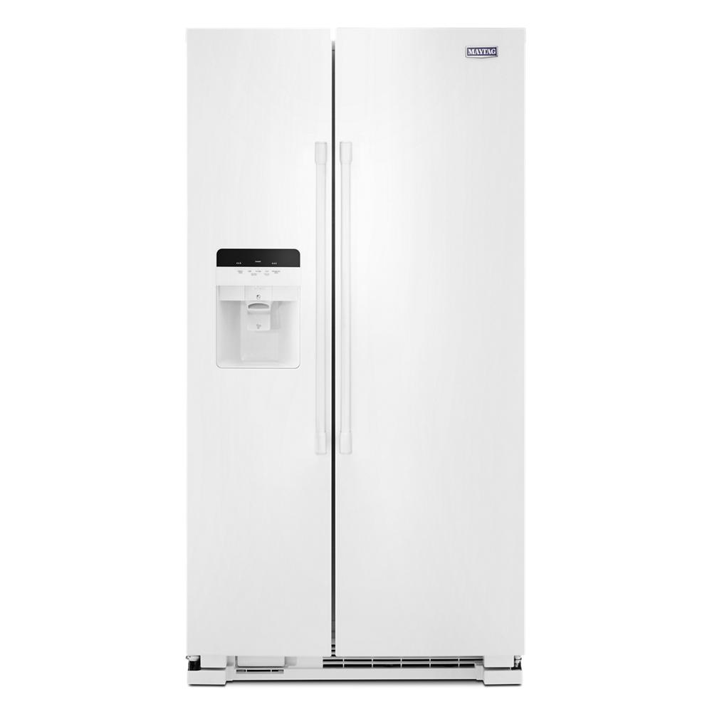 Maytag MSS25C4MGW 36-Inch Wide Side-by-Side Refrigerator with Exterior Ice and Water Dispenser - 25 Cu. Ft.