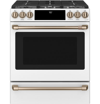 Cafe CGS700P4MW2 CAF(EBACK)™ 30" Smart Slide-In, Front-Control, Gas Range with Convection Oven