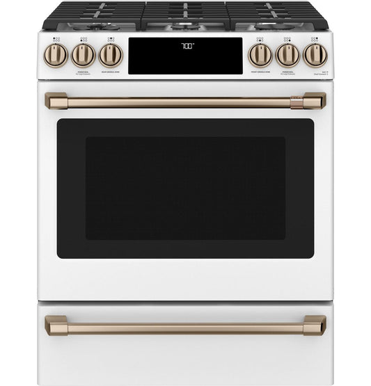 Cafe CGS700P4MW2 CAF(EBACK)™ 30" Smart Slide-In, Front-Control, Gas Range with Convection Oven