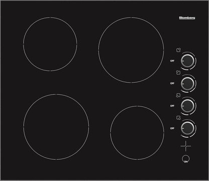 Blomberg Appliances CTE24402 24in electric cooktop, 4 burner, knob controls