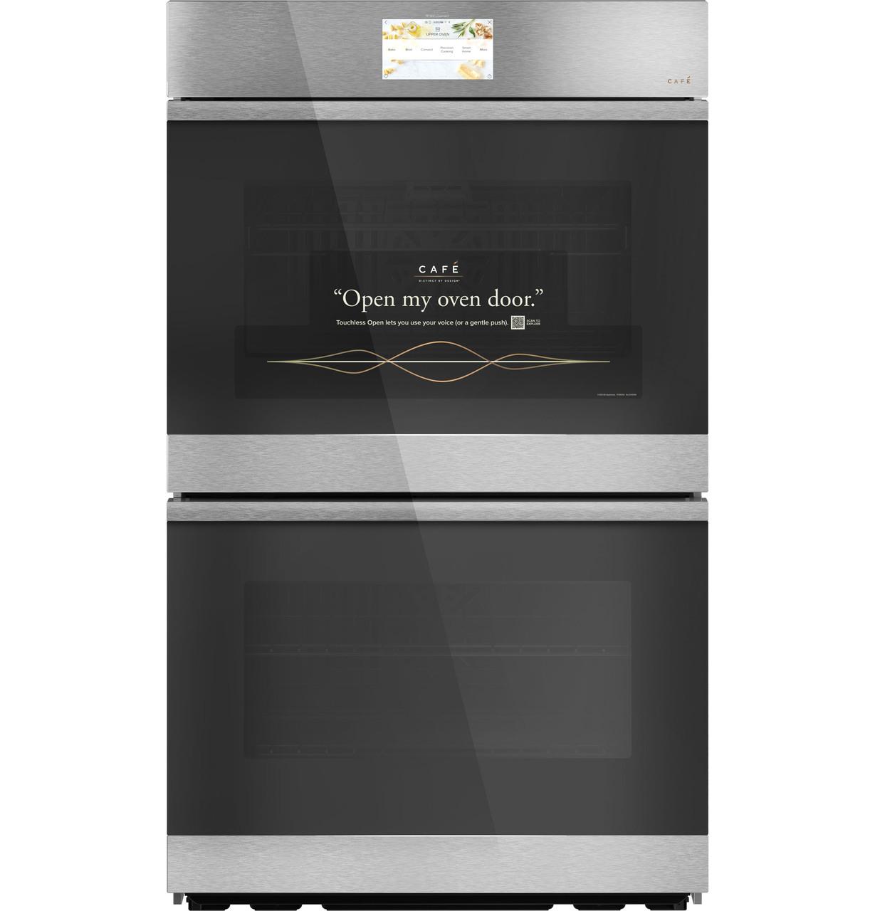 Cafe CTD90DM2NS5 CAF(EBACK)™ 30" Smart Built-In Convection Double Wall Oven in Platinum Glass