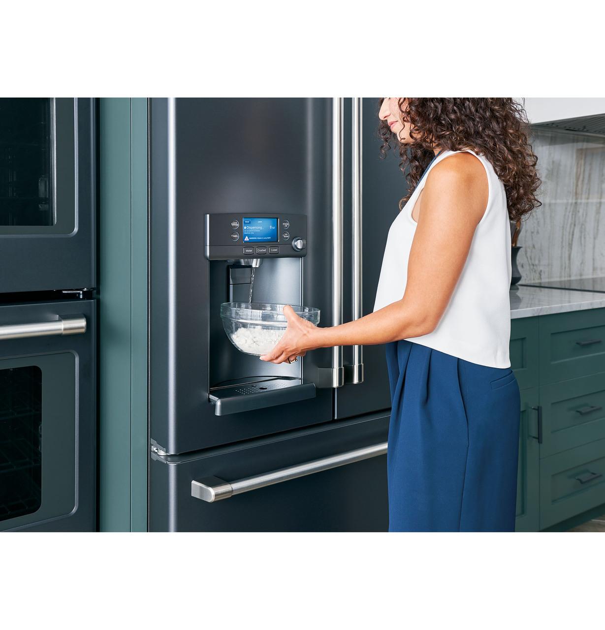 Cafe CYE22TP2MS1 CAF(EBACK)™ ENERGY STAR® 22.1 Cu. Ft. Smart Counter-Depth French-Door Refrigerator with Hot Water Dispenser
