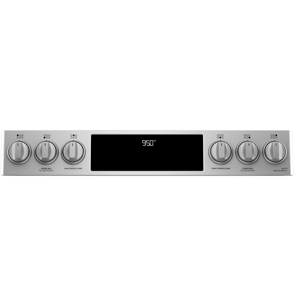 Cafe C2S950P2MS1 CAF(EBACK)™ 30" Smart Slide-In, Front-Control, Dual-Fuel, Double-Oven Range with Convection