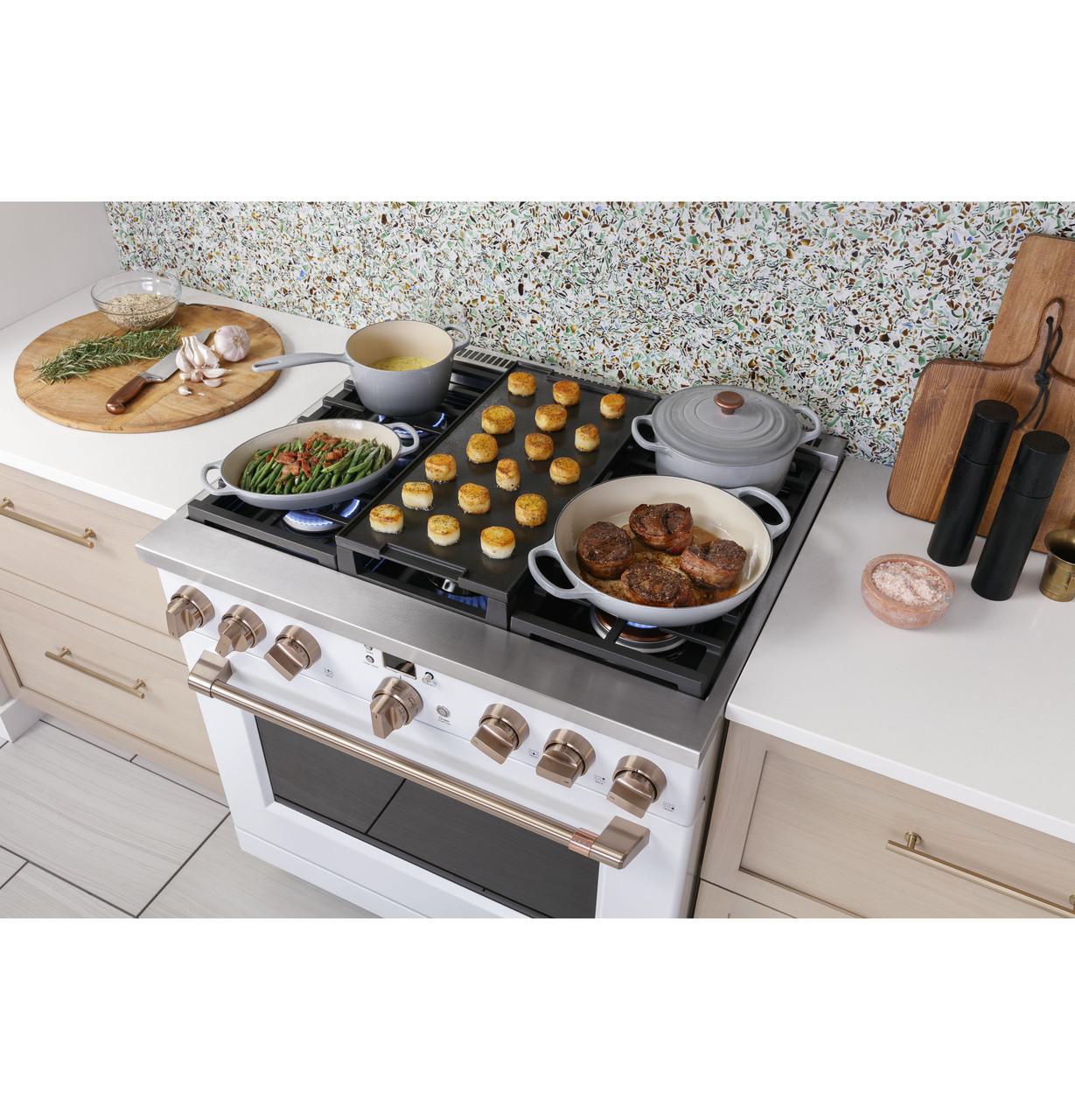 Cafe C2Y366P2TS1 CAF(EBACK)™ 36" Smart Dual-Fuel Commercial-Style Range with 6 Burners (Natural Gas)