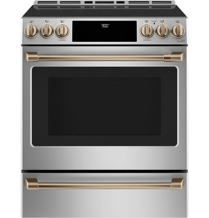 Cafe CHS900P2MS1 CAF(EBACK)™ 30" Smart Slide-In, Front-Control, Induction and Convection Range with Warming Drawer