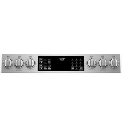 Cafe CGS750P2MS1 CAF(EBACK)™ 30" Smart Slide-In, Front-Control, Gas Double-Oven Range with Convection