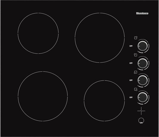 Blomberg Appliances CTE24402 24in electric cooktop, 4 burner, knob controls