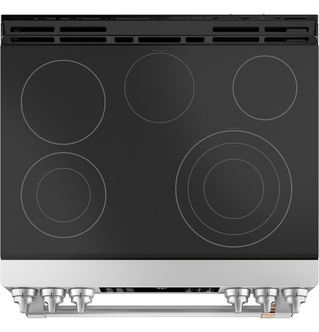 Cafe Caf(eback)™ 30" Smart Slide-In, Front-Control, Radiant and Convection Range