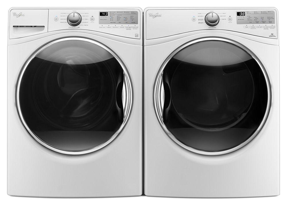 Whirlpool WED90HEFW 7.4 cu.ft Front Load Electric Dryer with Advanced Moisture Sensing, Steam Refresh