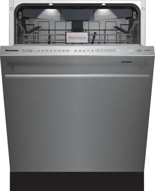 Blomberg Appliances DWT81800SS 24in Dishwasher SS w/ bar handle 45dBA top digital touch control 3rd rack 8 cycle, active vent drying, beam on floor, interior light