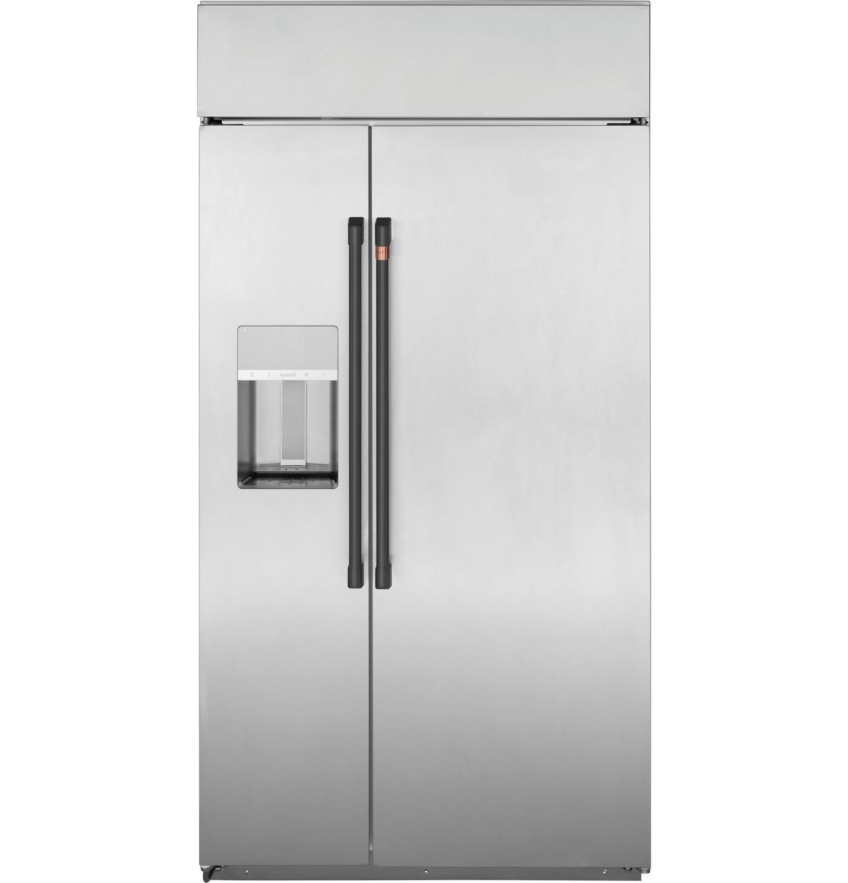 Cafe Caf(eback)™ 48" Smart Built-In Side-by-Side Refrigerator with Dispenser