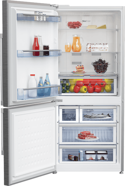 30" Freezer Bottom Stainless Steel Refrigerator with Auto Ice Maker (Left Hinge)