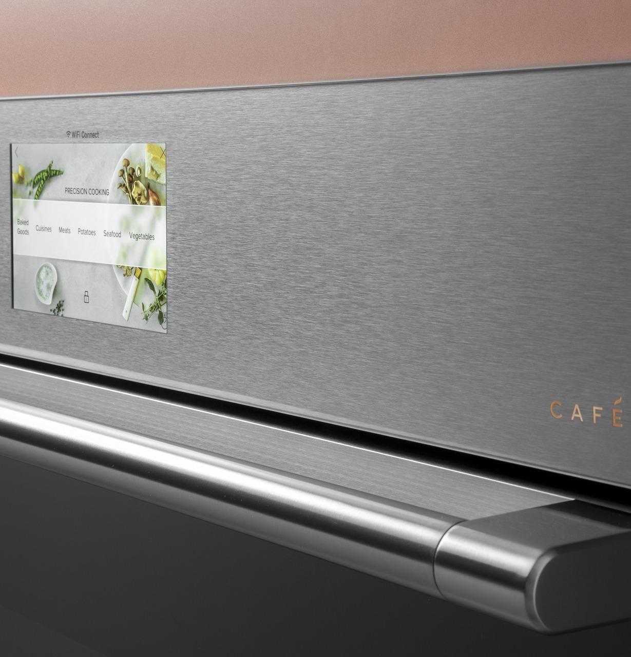 Cafe CTS70DM2NS5 CAF(EBACK)™ 30" Smart Single Wall Oven with Convection in Platinum Glass