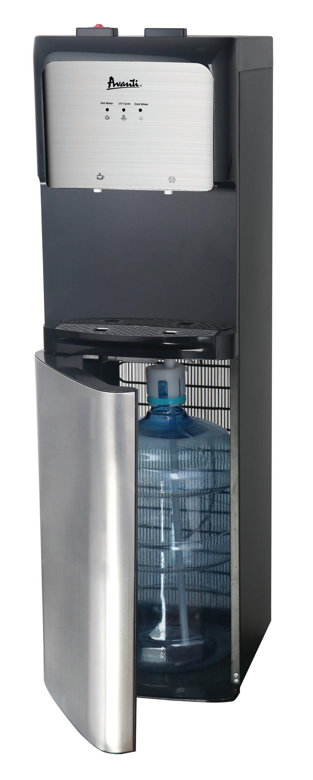 Avanti Bottom Loading Hot and Cold Water Dispenser - Black/Stainless Steel / 3 Gallons or 5 Gallons