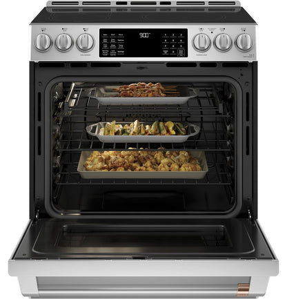 Cafe CHS900P2MS1 CAF(EBACK)™ 30" Smart Slide-In, Front-Control, Induction and Convection Range with Warming Drawer