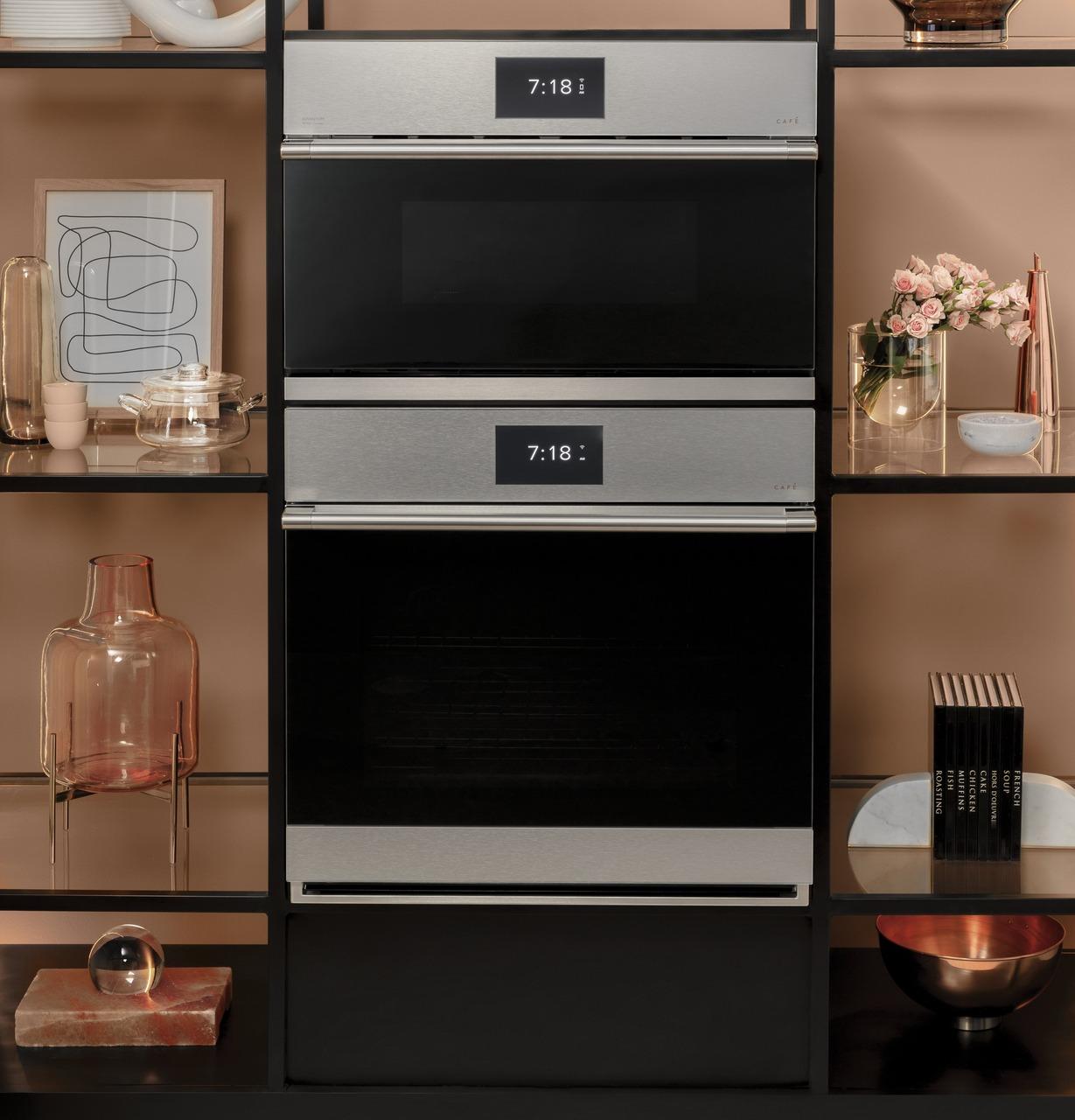 Cafe CTS70DM2NS5 CAF(EBACK)™ 30" Smart Single Wall Oven with Convection in Platinum Glass