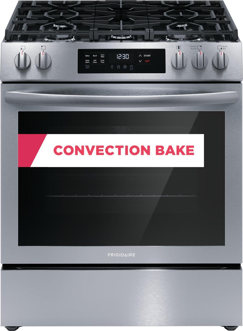 Frigidaire FCFG3083AS 30" Front Control Gas Range with Convection Bake