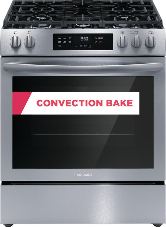 Frigidaire FCFG3083AS 30" Front Control Gas Range with Convection Bake