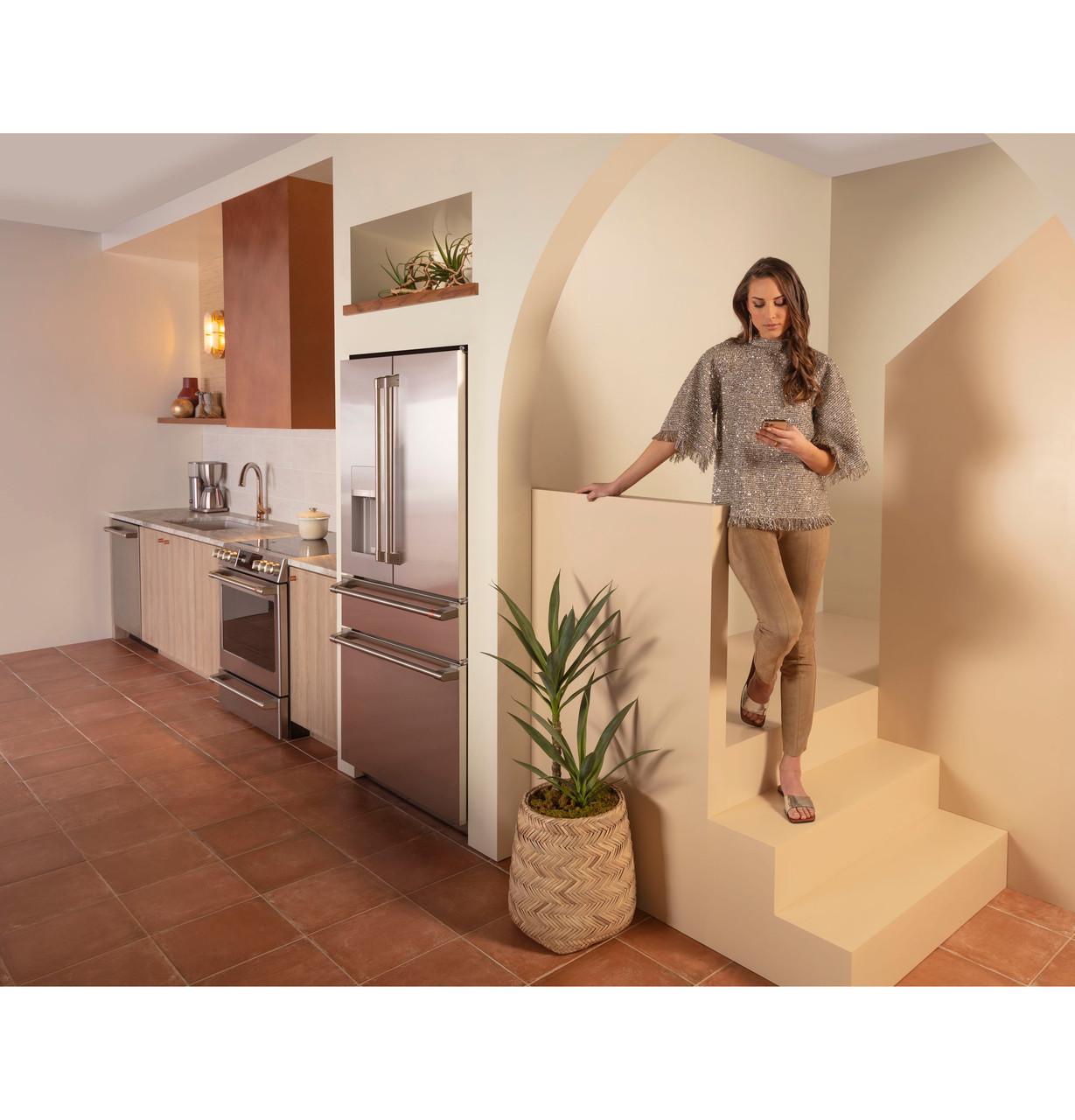Cafe CXE22DP2PS1 CAF(EBACK)™ ENERGY STAR® 22.3 Cu. Ft. Smart Counter-Depth 4-Door French-Door Refrigerator