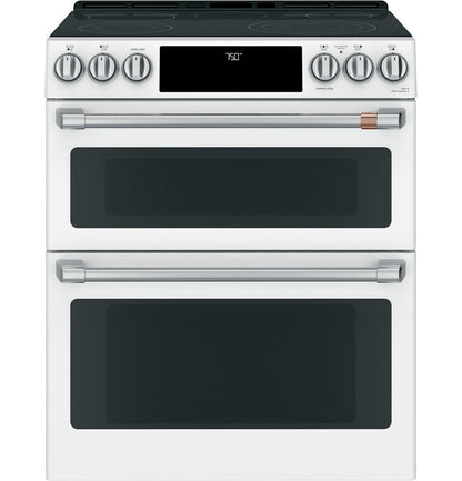 Cafe CES750P4MW2 CAF(EBACK)™ 30" Smart Slide-In, Front-Control, Radiant and Convection Double-Oven Range