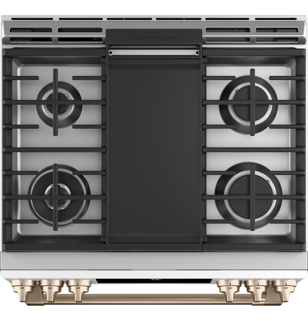 Cafe CGS700P4MW2 CAF(EBACK)™ 30" Smart Slide-In, Front-Control, Gas Range with Convection Oven