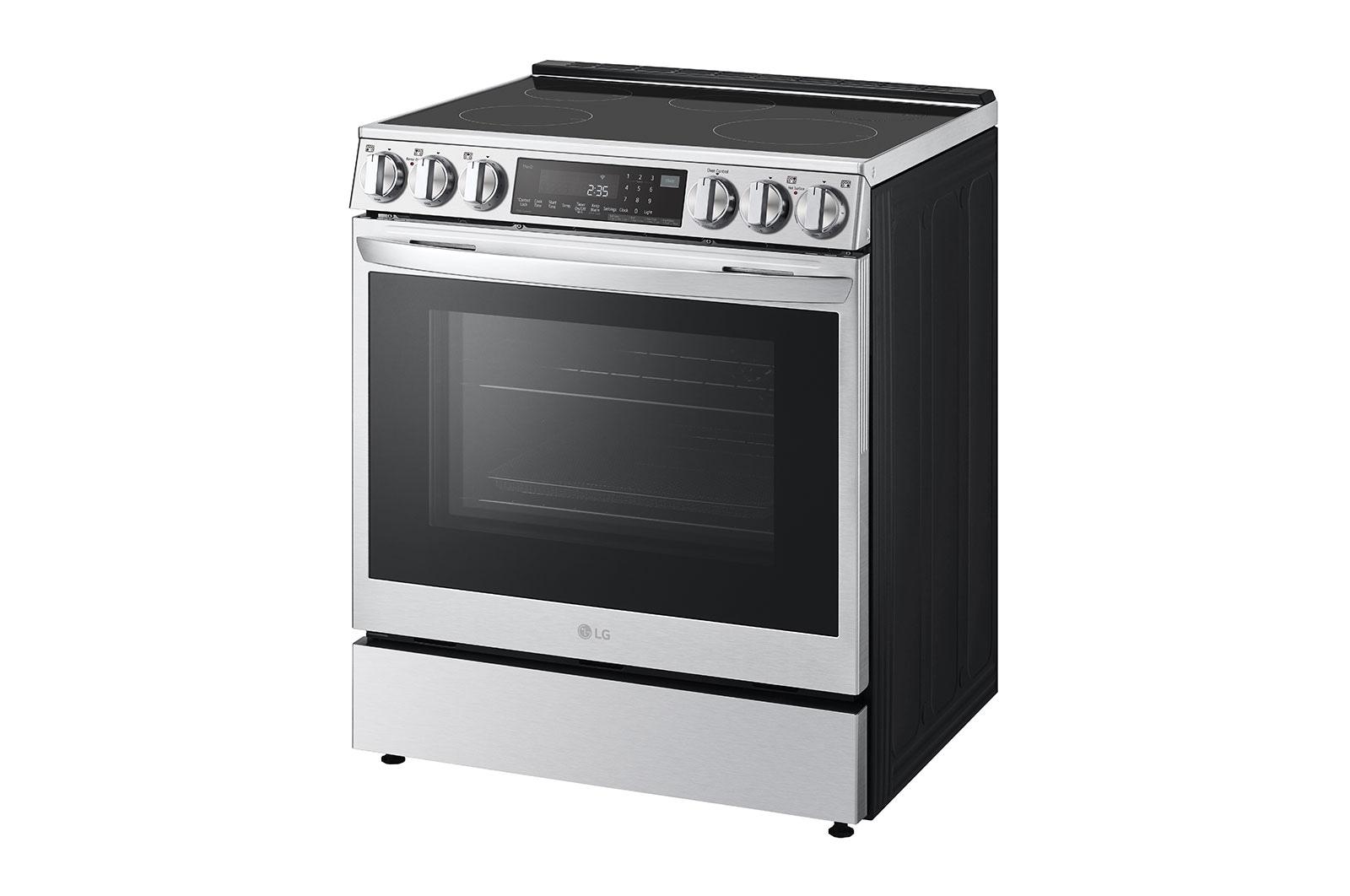 Samsung 6.3 Cu. ft. Slide-in Electric Range with Air Fry, Black Stainless Steel - NE63T8511SG