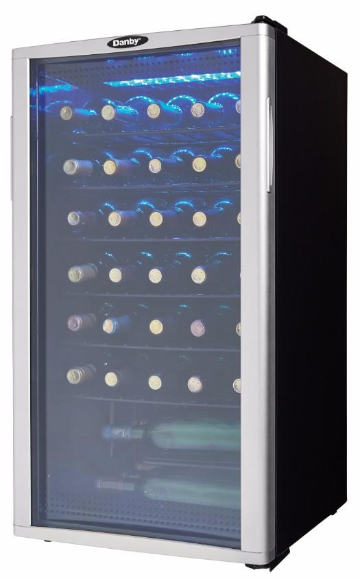 DWC350BLP Danby 36 Bottle Free-Standing Wine Cooler in Platinum