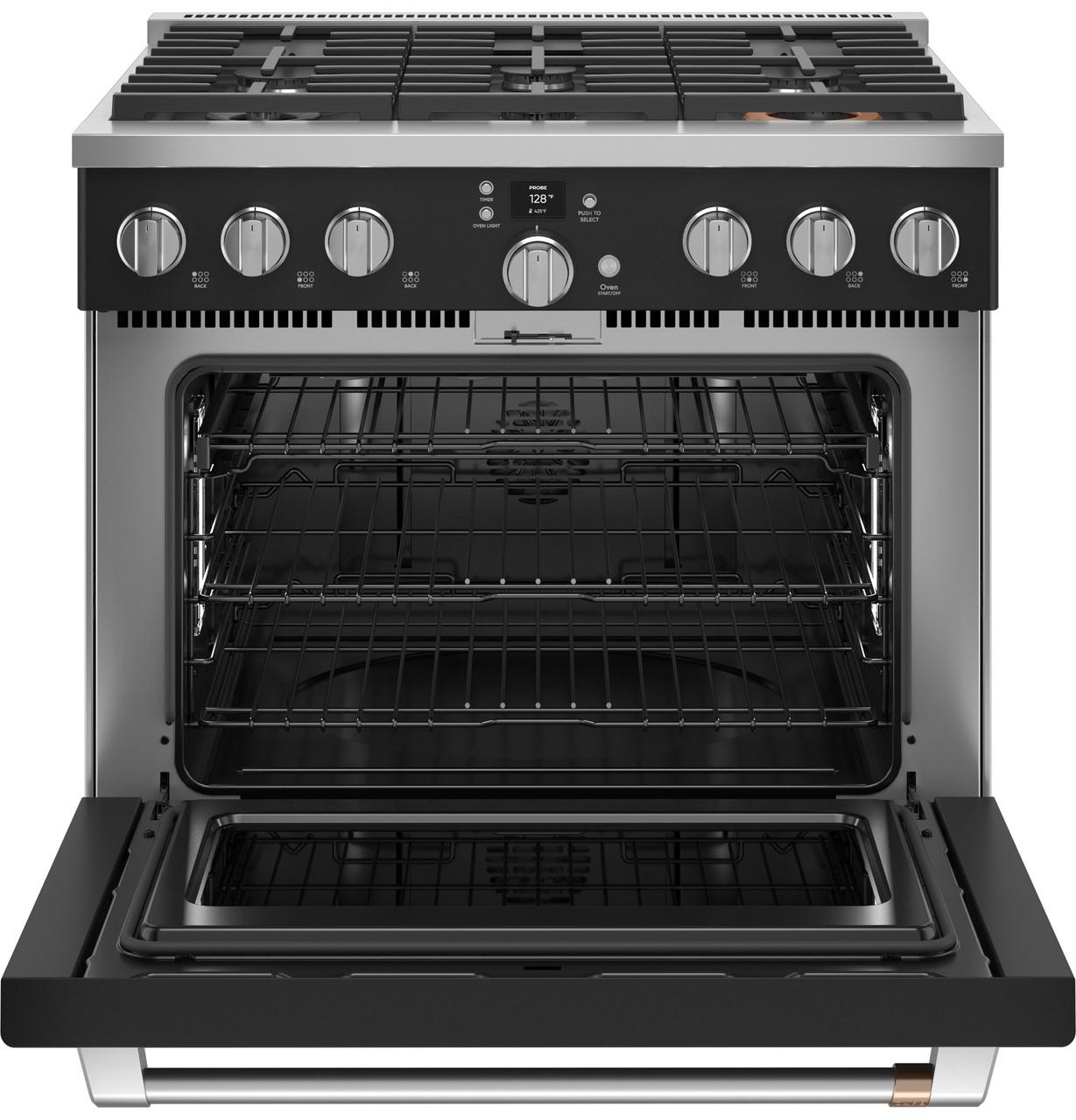 Cafe Caf(eback)™ 36" Smart Dual-Fuel Commercial-Style Range with 6 Burners (Natural Gas)