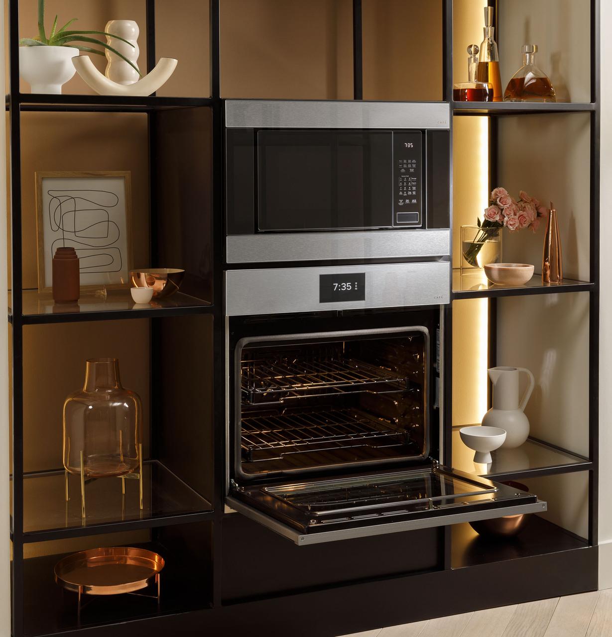 Cafe CTD90DM2NS5 Caf(eback)™ 30" Smart Built-In Convection Double Wall Oven in Platinum Glass