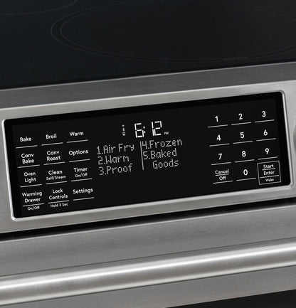 Cafe CHS900P2MS1 CAF(EBACK)™ 30" Smart Slide-In, Front-Control, Induction and Convection Range with Warming Drawer