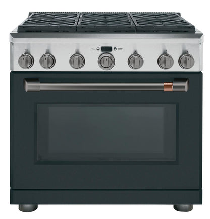Cafe CXPR6HKPMBT Caf(eback)™ 36" Brushed Black Handle & Knob Set for Pro Range and Rangetop