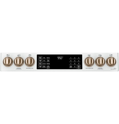 Cafe C2S950P4MW2 CAF(EBACK)™ 30" Smart Slide-In, Front-Control, Dual-Fuel, Double-Oven Range with Convection