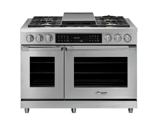 Dacor HDPR48SNG Dual Fuel Pro Range, Silver Stainless Steel, Natural Gas