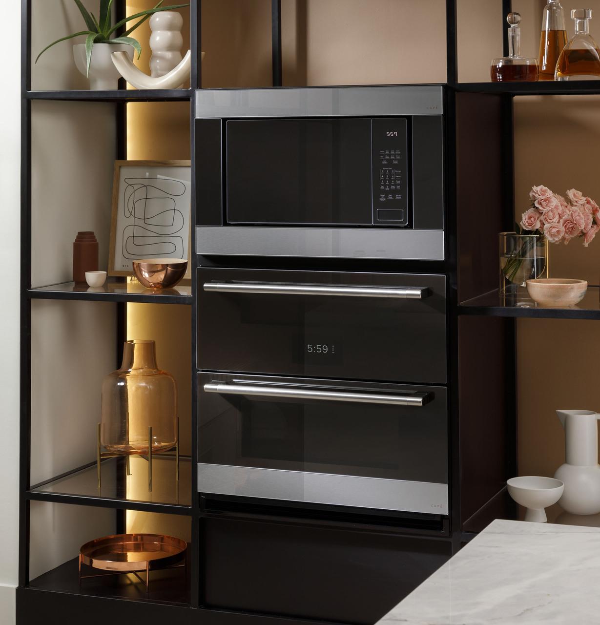 Cafe CTS92DM2NS5 CAF(EBACK)™ 30" Duo Smart Single Wall Oven in Platinum Glass