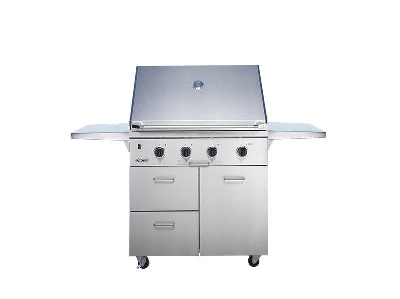 36" Outdoor Grill with Infrared Sear Burner, Stainless Steel, Natural Gas