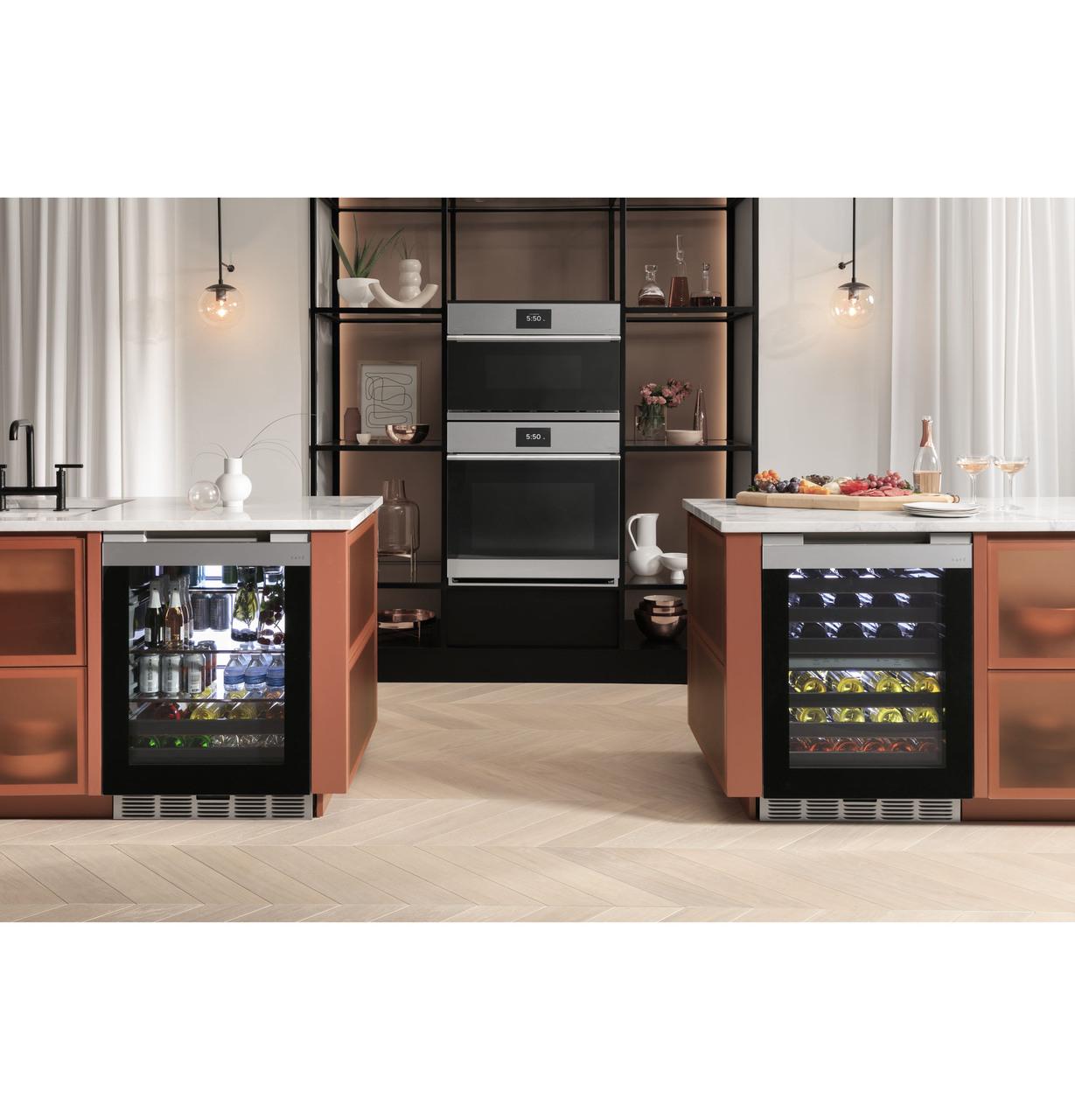 Cafe CCR06BM2PS5 CAF(EBACK)™ Beverage Center in Platinum Glass