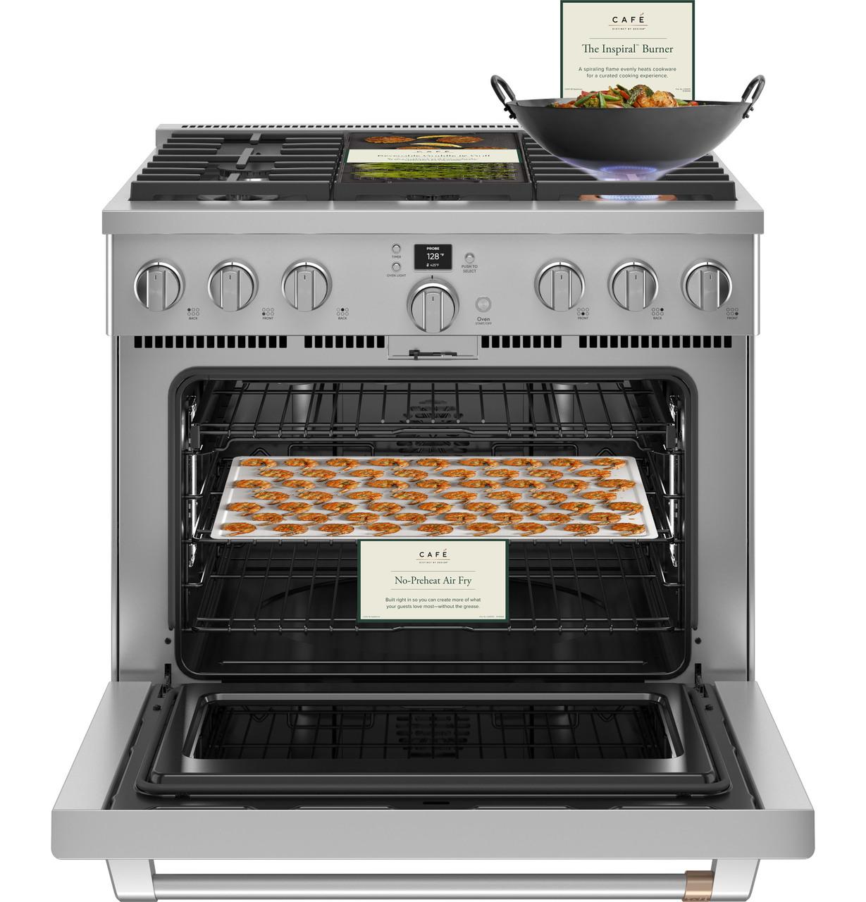 Cafe Caf(eback)™ 36" Smart Dual-Fuel Commercial-Style Range with 6 Burners (Natural Gas)